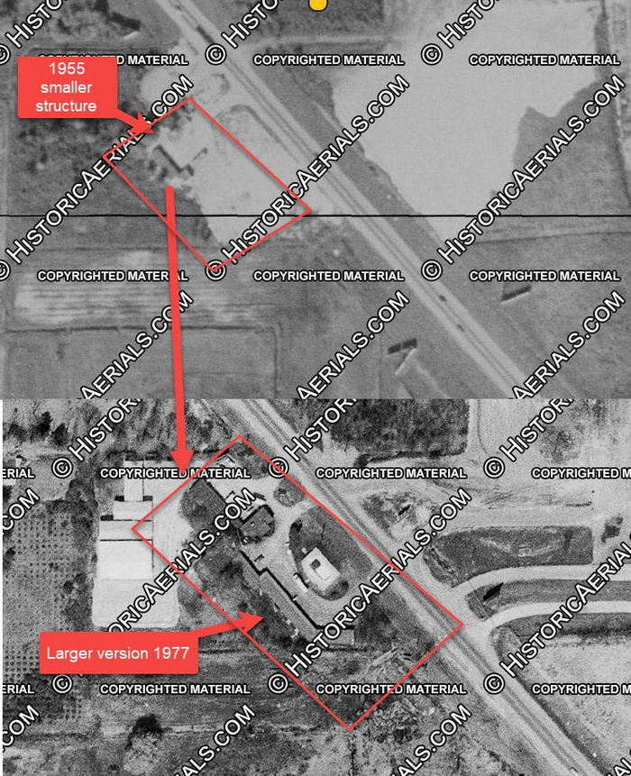 Northside Motel (Rodeway Inn, Grays Motel) - 1955 Vs 1977 Aerial (newer photo)
